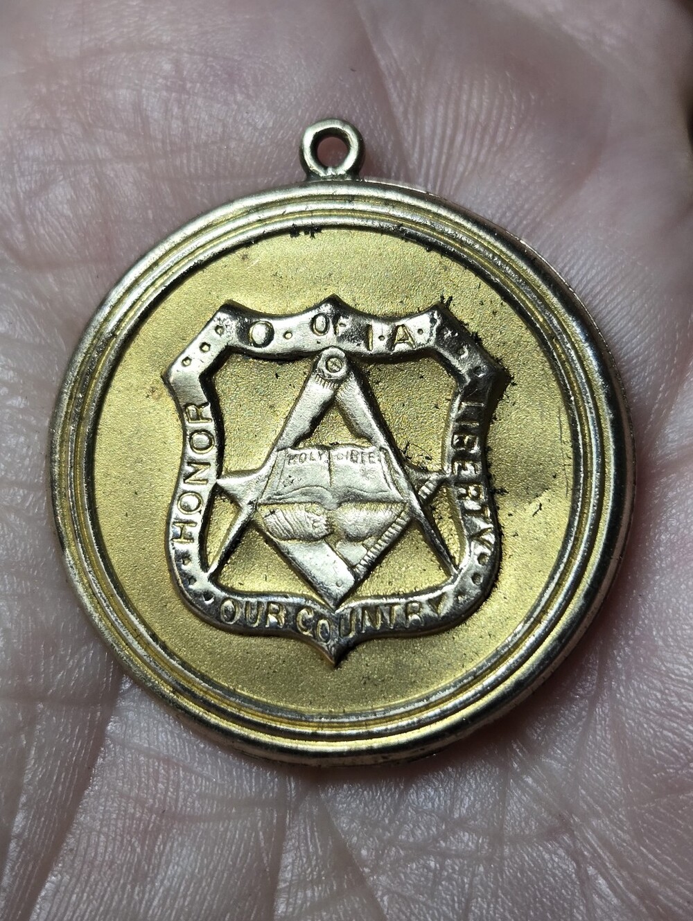Victorian Gold Filled Freemason Shield Locket Pendant